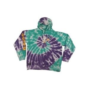 Rip N Dip Tie Dye Multi Color Cat Mouse Pullover  Long Sleeve Hoodie Sz Large